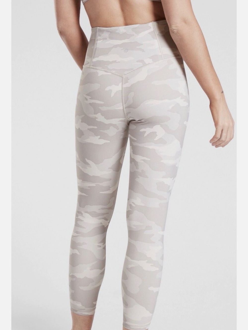 Athleta High-Waist Camo Leggings - Beige & Cream